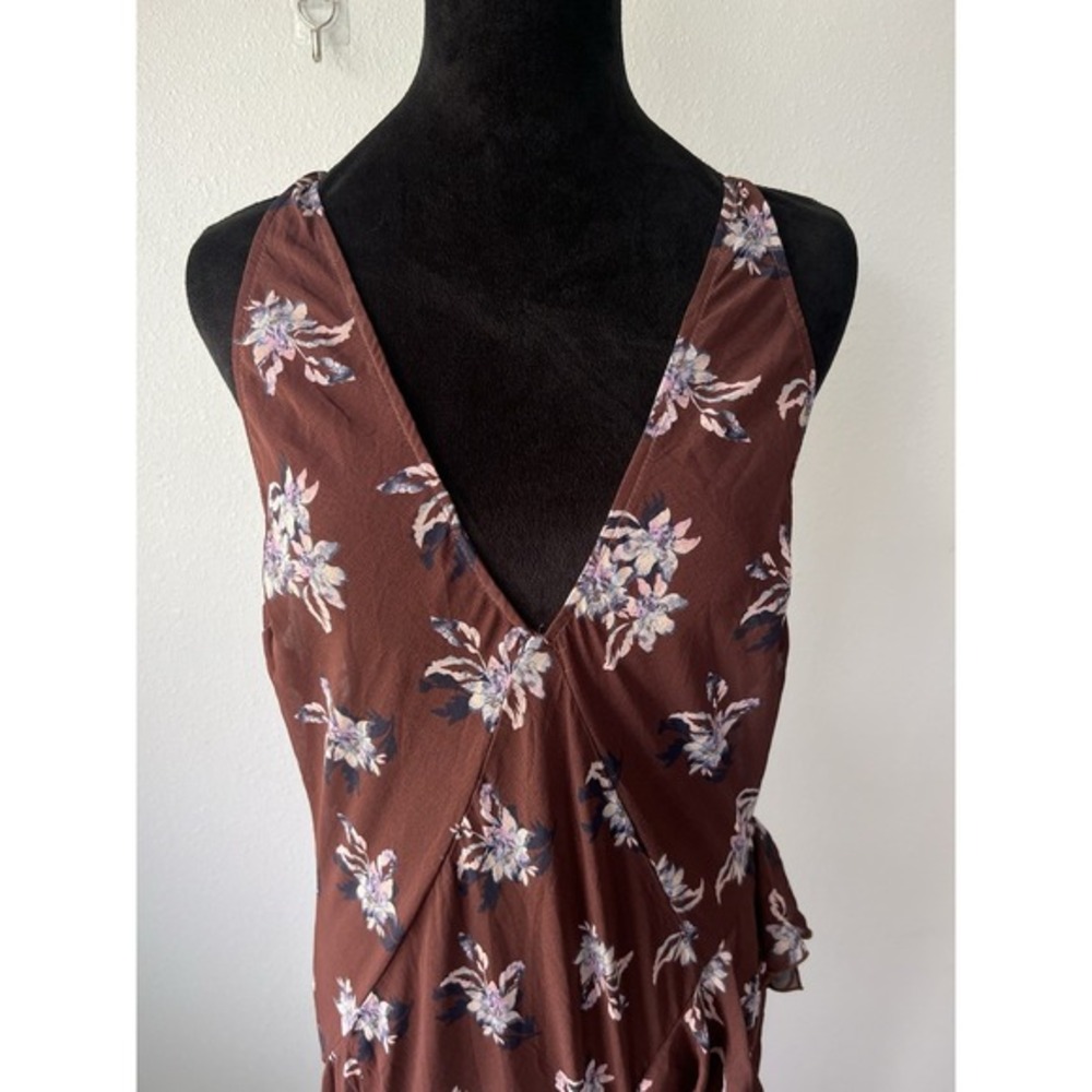 Free People Stop And Stare Maxi Slip Chocolate Combo Size Large Floral‎ - Picture 3 of 13